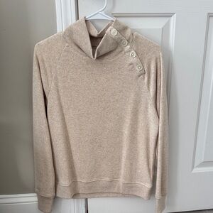 J. Crew Cream Cowl Neck Sweater with Button Detail